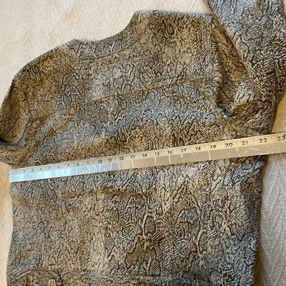 Ruby Red Women's Snakeskin Print Jacket Sz 14 Gray Silver Sparkle Night Out - Picture 9 of 14